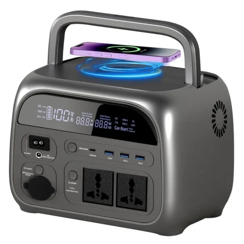 ZIMPOW 600W Portable Power Station with 230Wh LiFePO4 Battery - Fast Charging & Wireless Power for Home, Camping & Travel