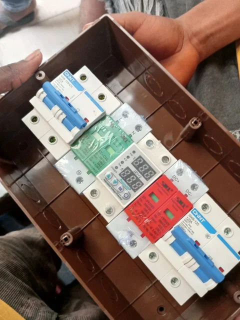 Breakers and Surge Protection Unit – RCCB, MCB, SPD with Digital Display for Safe Power Distribution