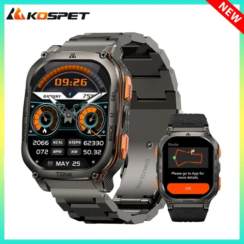 2025 KOSPET TANK M3 Ultra GPS Smartwatches Men Women Waterproof Smart watch 480mAh Digital Fitness AOD Male Electronic Watches