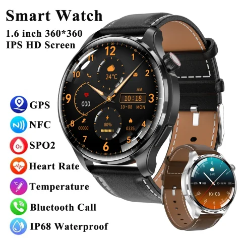 2025 New 1.53'' Bluetooth Call Smart Watch Men Sport SPO2 Heart Rate Health Monitoring GPS NFC Smartwatch for Android IOS Phone
