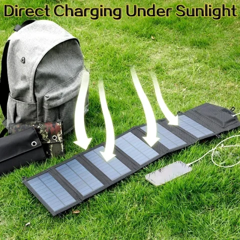 800W 6 Fold Portable Solar Panel 20Wh USB 5V DC Charger Full Time Power Mobile Supply For Outdoor Camping Hiking Emergency