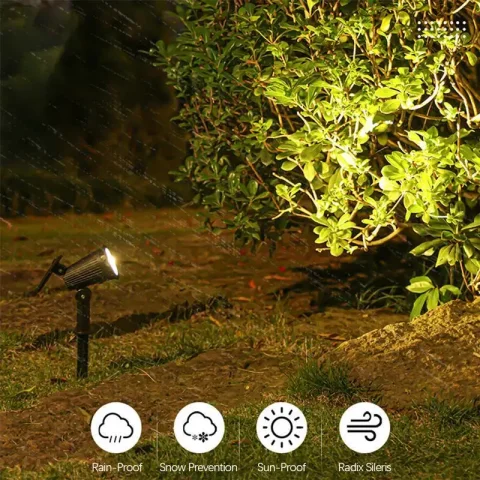 9 LED Outdoor Solar Spotlights Waterproof IP65 Brightness Adjustable Spot Light for Outdoor Garden Backyard Lawn Decor Lighting
