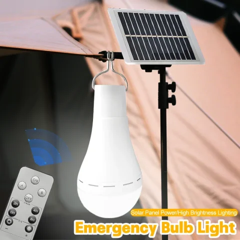 Solar Emergency Light Waterproof Outdoor Camping Supplies Portable Flashlight Tent Lamp LED SuperStrong Powered Work Light