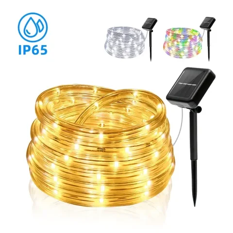 7m/12m/22m/32m Solar LED String Light Outdoor Waterproof Garden Decorations Lights Wedding Garland Solar Rope Fairy Lamp