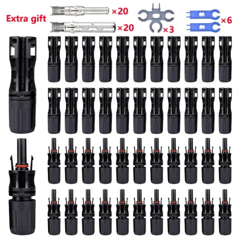 400/200/100/40/20/10 Pcs Photovoltaic Solar Connector Kit 1000V 30A Panel Solor Connectors for PV/MC Cable 2.5/4/6mm2