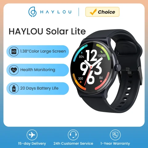 HAYLOU Solar Lite Smart Watch Bluetooth Calling Smartwatch Heart Rate Blood Oxygen Monitoring Sleep Stress Testing Sport Watch