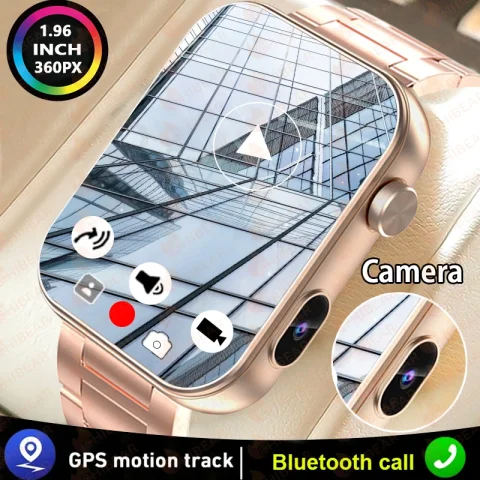 Have a Camera Smart Watch Women Video Player Heart Rate 1.91inch HD Screen 100+ Sport Watch Bluetooth Call Smartwatch For Xiaomi