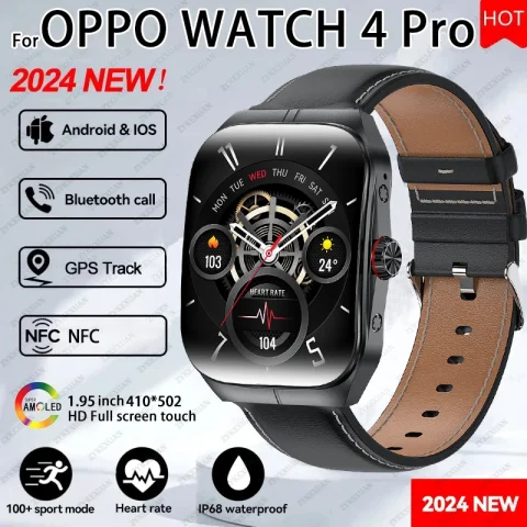 2025 New For OPPO Watch 4 Pro Sports Smart Watches Men GPS Track Health Monitoring Waterproof Bluetooth Call NFC Smart Bracelet