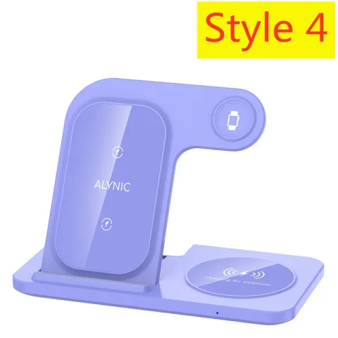 200W 3 in 1 Wireless Charger Stand Pad Foldable Fast Charging Station Dock For iPhone 16 15 14 13 12 11 X 8 Apple Watch Airpods - Style 4