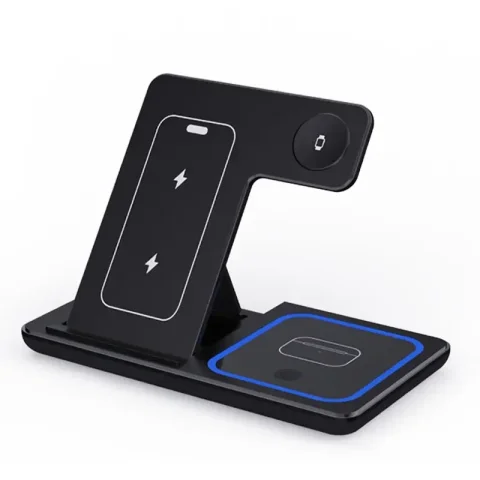 200W 3 in 1 Wireless Charger Stand Pad Foldable Fast Charging Station Dock For iPhone 16 15 14 13 12 11 X 8 Apple Watch Airpods - Style 1