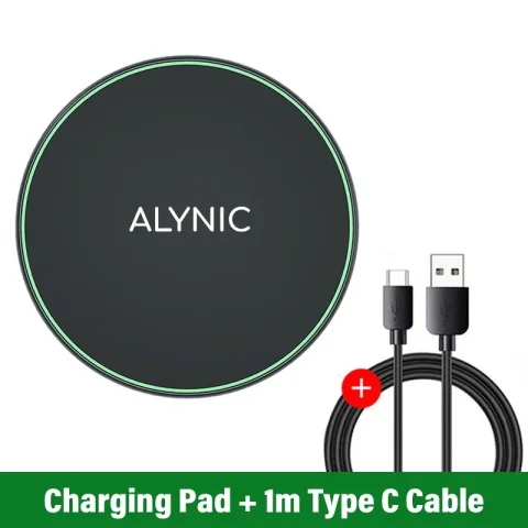 300W Wireless Charger Pad Induction Fast Wireless Charging Station For iPhone 16 15 14 13 12 Pro Max Samsung Xiaomi Oppo Huawei - ALYNIC with Cable