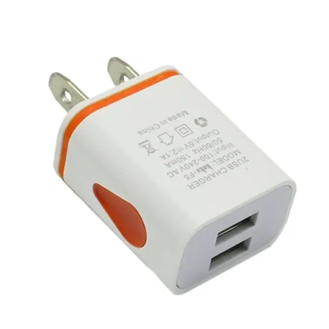 USB Wall Charger for Samsung Xiaomi Dual Port 2A Output Travel Plug Power Adapter Compatible for Phone EU/US Plug - Orange US plug