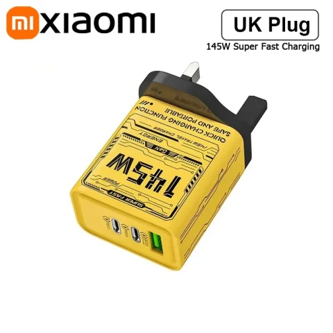 Xiaomi 145W 3Ports Ultra Fast Charging Type-C Phone Charger USB-C QC 3.0 Super Charge Adapter For Huawei Iphone Samsung 2025 - 145W-UK