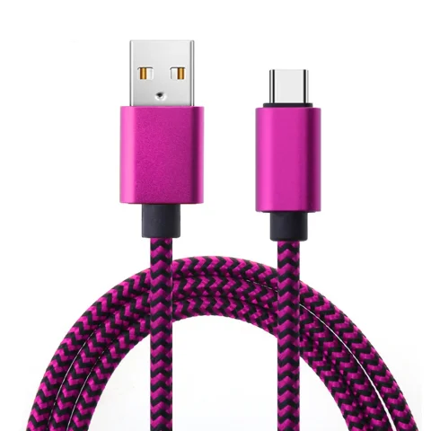 USB Type C Cable Date Sync 2.4A Fast Charging For Samsung Huawei Android Mobile Phone 1m 2m 3m Nylon Braided Wire Charger Cable