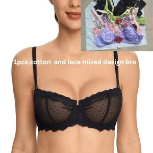 cheap mixy Lingerie Foamless Ladies Bra, NET OR COTTON, Different Designs And Coulours 1PCS