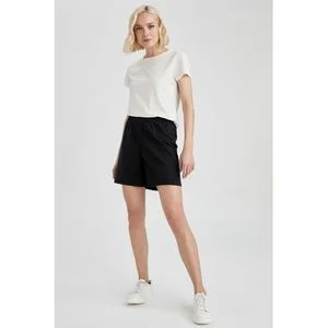 Defacto Woman Regular Fit Knitted Bermuda Short - Black (U4570AZ-BK81)