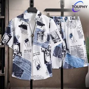 TOUPHY Men's Short Sleeve Tracksuit T Shirt & Shorts