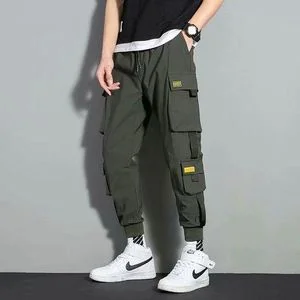 Berrykey Overalls Men's Ankle Pants Loose Large Size Casual Trouser Wear-Resistant Work Pants