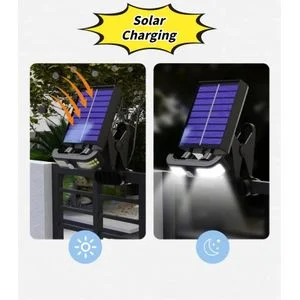 No Solar Powered Lamp Light with Clip Chargble with Solar & Type C Good for House Yard, Doorway & Outdoor Commercial Use