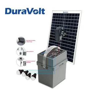 Duravolt 4in1 Solar Rechargeable Pack For Fans 12V4.5Ah Battery