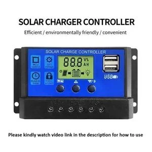 30A 12V/24V PWM Dual USB Battery Solar Panel Controller Charge Regulator