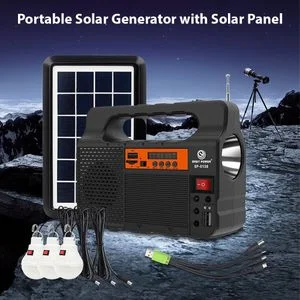 Portable Solar Generator With 3Pcs Bulb With Solar Panel