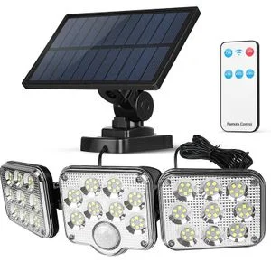 Mythco 138LED Solar Lights with Motion Sensor, 3 Adjustable Heads, 270° Wide Angle IP65 Waterproof Outdoor for Gardens, Patios, Porches, Garages