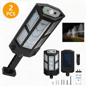 Mythco 2Pcs Solar Lights Outdoor – 43 LED with 3 Lighting Modes, Motion Sensor, IP65 Waterproof