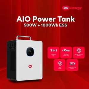 itel Energy 500W Inverter Power Tank + 1kWh LifePo4 Battery All-in-One Solar Power System