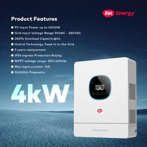 itel Energy 4kW Hybrid Solar Inverter – Powers ACs, Fridges & TVs (24V, IP54 Rated)