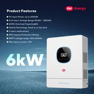 itel Energy 6kW Hybrid Solar Inverter – Dual AC Output for Homes & Clinics (48V, IP54 Rated)