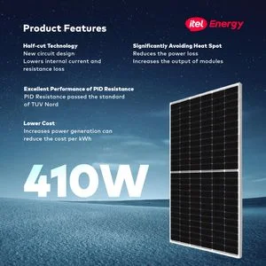 itel Energy 410W Monocrystalline Solar Panel – Rooftop Solar for Homes, Shops & Offices (High-Efficiency, IP68 Rated)