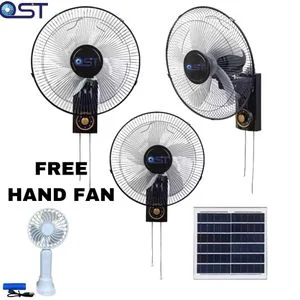 SOLAR OST 16" Powerful Rechargeable Wall Fan Solar Wall Fan AC & DC