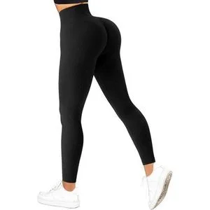 Ladies High Waist Thick Leggings - Black