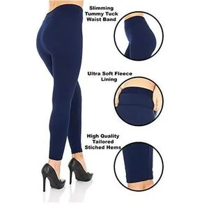 High Waist Thick Leggings -Navy Blue